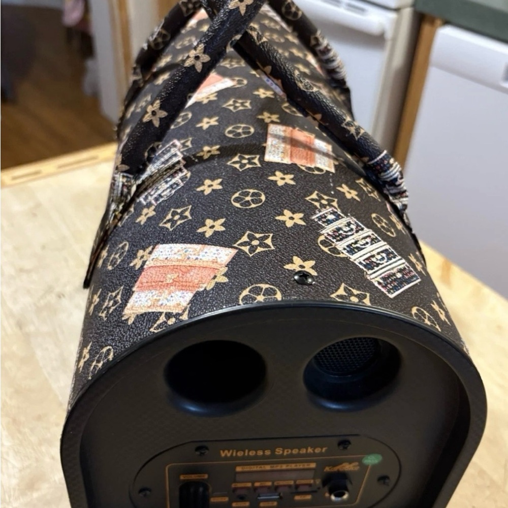 Source Unknown Black and Brown Portable Speaker with Designer Aesthetic